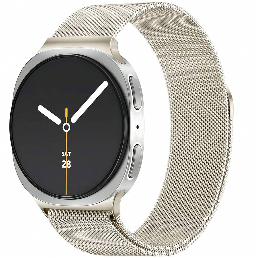 Galaxy Watch 8 40mm/44mm, Galaxy Watch 8 Classic 46mm, 適用於 Galaxy Watch Ultra 錶帶(2025/2024) 47mm 通用米蘭金屬網狀磁吸錶帶,適合女性與男性,不鏽鋼網狀錶帶 - 星光 - 查看 1