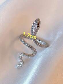 Luxury Snake Wrap Ring, Silver Tone, Unique Jewelry For Women - Silver - View 13