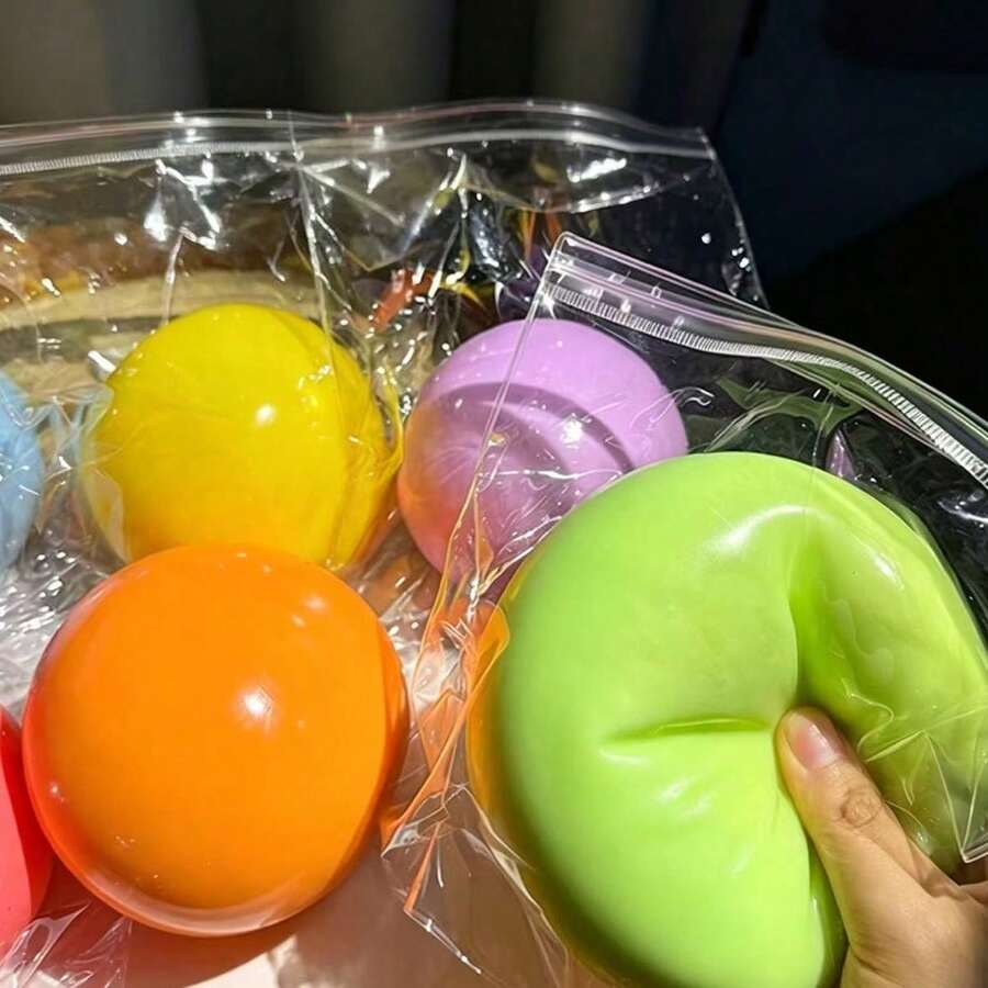 1 Stück großer Knautschball, TPR-Material Knautschball, weiches Spielzeug, Angstlinderung Stressabbau süßes Spielzeug, Geburtstagsgeschenk, Klassenzimmerpreis, Weihnachtsstrumpf-Füller, lustiges Stressabbau-Spielzeug für Büro, Zuhause, Schule, langsame Rückfederung Dekoration, cooles Schreibtisch-Dekor Stressabbau-Geschenk (zufällige Farbe) - Verschiedenfarbig - Übersicht 1