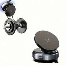 Car Phone Holder, A Vacuum Suction Cup Phone Holder Rotates 360°, Featuring A Magnetic Double-Sided Suction Cup, No Adhesive, Retractable And Foldable, Suitable For Both Car And Home Use, Providing Optimal Magnetic Ring Performance, , Car Accessories - 白色和黑色 - 查看 7