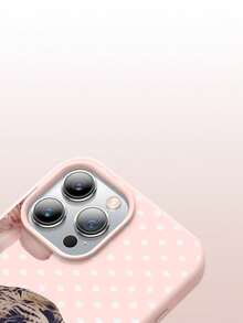 1pc Fashion Personalized Minimalist Full-Screen White Polka Dot Pink Leopard Pattern Phone Case, Liquid Large-Hole Silicone Shockproof Soft Shell Compatible With Apple 11/12/13/14/14plus/15/15plus/16/16plus/17/17pro And Other Models Protective Cover - Multicolor - View 6