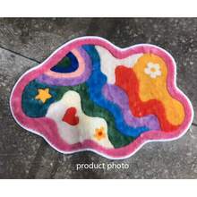 1pc Rainbow Heart Shaped Cute Doormat, Large Carpet, Welcome Mat, Carpet, Rug, Outdoor Doormat, Kitchen Rug, Home Decor, Front Door Mat, Area Rug, Outdoor Mat, Home Decor, Area Rug, Garden Carpet, Washable Rug - Multicolor - View 9
