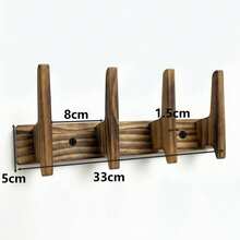 Ganchos de pared, ganchos de madera rústica colgantes, perchero de madera, ganchos, perchero para sombreros, portaequipaje, portallaves, toallero de baño adecuado para sala de estar y dormitorio - Multicolor - Ver 4