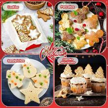 Cortadores de galletas de Navidad, juego de 15 cortadores de galletas de invierno, de acero inoxidable, para hornear con copos de nieve, guante de invierno, mueco de nieve, estrella para fiestas de - Cortadores de galletas de Navidad - Ver 4