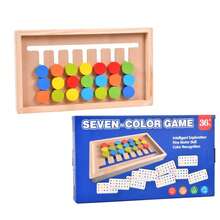 Juego educativo de rompecabezas de laberinto de emparejamiento de colores de madera, entrenamiento de cognición de colores temprana, pensamiento lógico y habilidades motoras finas, juguetes para cumpleaños y regalos de Navidad de niños - ajedrez de movimiento de colores - Ver 2