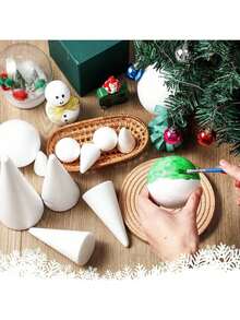 2/1pc Set Large White Solid Foam Cones, Art Cones, DIY Craft Supplies, PS(Polystyrene) Foam Christmas Birthday Scene Decor, Event Display Props, Cone Accessories, Home Decor, Artificial Glitter Christmas Tree Cones, Christmas Cone Tree, New Year Thanksgiving Winter Valentine's Day Handmade Gift Ideas (Please Place Your Order According To Your Required Size) - Multicolor - View 6