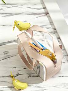 Cute Banana Shaped Toothbrush Holder With Dust Cover, Portable Home And Travel Toothpaste Storage Box, Odorless Ergonomic Oral Care Storage Box, Yellow - Multicolor - View 3