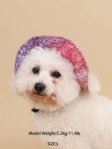 1 pieza Sombrero de sol de poliéster lindo y a prueba de viento, diseño con orejas expuestas, ajustable para evitar la pérdida de cabello, adecuado para que perros pequeños lo usen al aire libre todo el año - Multicolor - Ver 4