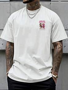 Men's Off-The-Shoulder T-Shirt With A Humorous Double-Sided "WE DON'T AGE" Print For Seniors, A Loose-Fitting Men's T-Shirt, And A Modern Style Men's Clothing. - 白色 - 查看 3