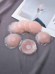 2/8/12/20Pcs Round Mini Silicone Nipple Covers Individually Wrapped Invisible Sticky Bra Non-Slip Pasties For Swimwear - Multicolor - View 3