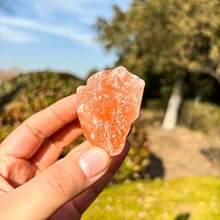 Natural Himalayan Pink Salt Raw Stones, Perfect Gift For Friends On Halloween, Christmas, Thanksgiving, Classic Himalayan Salt Relaxation Stones, Natural Orange Salt Aromatherapy Rocks, Suitable For Diffusers, DIY Bath Salts Bulk - Orange - View 1
