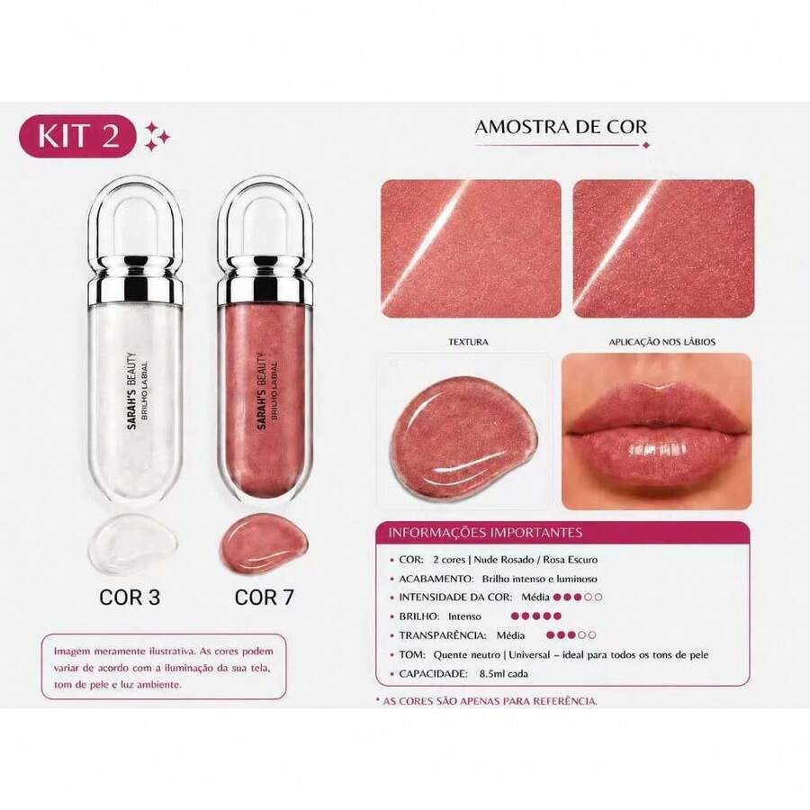 Sarah's Beauty Lip Gloss - Kit Cor 3 E 7 - View 1