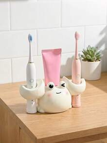 1pc Toothbrush Holder, Drill-Free Toothbrush Rack, Cute Crab Electric Toothbrush Storage Organizer, Bathroom Sink Toothpaste And Toothbrush Base Decor, Bathroom Sink Toothbrush And Toothpaste Storage Rack - Multicolor - View 5
