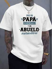 ón de ajuste holgado para hombres, top de verano súper suave y transpirable - Regalo ideal para el Día del Padre, Día de los Abuelos, Cumpleaños o Navidad para papá, abuelo, granducho, papá. - Blanco - Ver 1