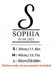 Custom Initial & Date Wall Decal, Personalized Commemorative Letter Design Home Decor, Waterproof Removable Wall Sticker, Suitable For Doors, Walls And Windows - Multicolor 16 - View 3