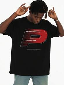 5K Sprinter Graphic T-Shirts, Men's Cotton T-Shirts, 180G, 100% Cotton, Budget Graphic T-Shirts, Classic Black Casual T-Shirt, Urban Style, Summer Casual Wear, Perf - 白色 - 查看 1