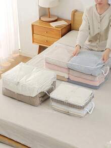 Large Capacity Sorting Storage Box, Bedding Storage Box, Clothing Storage Bag, Waterproof And Moisture-Proof Wardrobe Storage Box Bedroom Accessory - Spacious Dust-Proof Clothing And Bedding Sorting Box, Dust-Proof Transparent Bag Under-Bed Storage Space, Efficiently Manage Home And Dormitory Space, Apartment Essential - Multicolor - View 9