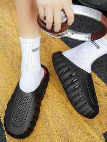 2026 Verano Nuevas Pantuflas Mules para Hombres Suela Gruesa Sandalias de Playa Sandalias para Mujeres Ligeras Antideslizantes Sandalias Casuales para Exteriores - Negro - Ver 3
