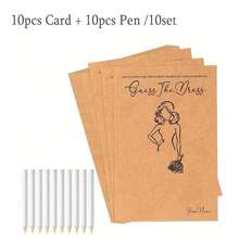 Bridal Shower Game Set, DIY Bridal Gown Painting Cards, Includes Cards And White Pencils, Suitable For Bridal Shower, Bachelorette Party, Birthday Party, Anniversary, "The Dress" Bridal Shower Game Set, Includes Game Cards And Water-Soluble Pencils - Multiple Styles - View 12