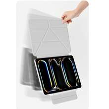 適用於 iPad Pro 13 吋 M5 M4 2026、Air 11 M2 10.9、Air 第 5 代/第 10 代/第 11 代 A16 2025 M3、Air 13，強力磁吸超薄三折立式保護殼，支援 Pencil Pro 與 Pencil - Gray Y - 查看 7