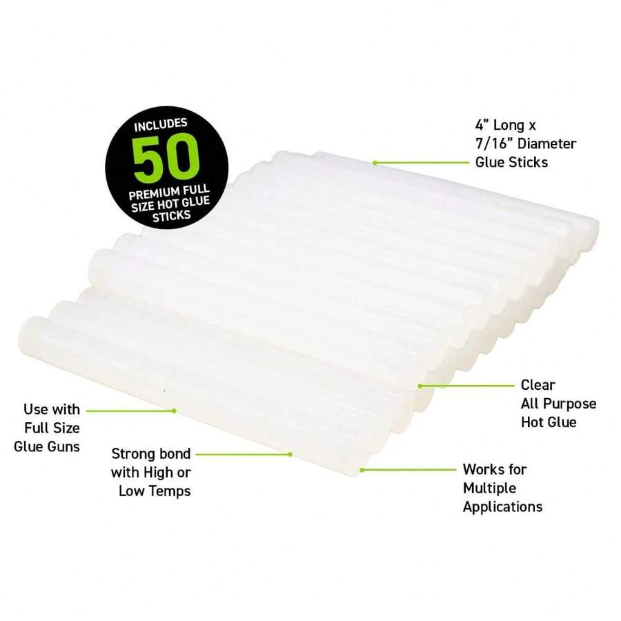 50 Pack Full Size Clear Hot Glue Sticks Multi Temp 4 X 0.43 Inch For Glue Guns DIY Arts Crafts Home Repairs - Glue Sticks - View 1