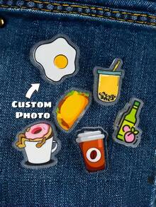 1/5/10pcs Customized Acrylic Pins,Personalized Photo Pin,Unique Bag Accessories,Fashionable, Colorful, Cute, Simple, Kawaii,Ideal For Birthday - Multicolor - View 2