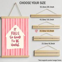 1pc Pink Stripes It Feels So Good To Be Home Wall Art Picture Cute House Quote Prints Canvas Paintings Cozy Inspirational Posters Decor For Bedroom Living Room Decoration Gift For Pet Lovers Unframed / Framed/Wooden Poster Hanger - Pattern - View 19