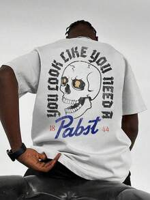 Camiseta de hombre de talla con el de Pabst Beer -% algodón, suave y transpirable, estilo vintage casual de manga corta, con el eslogan Parece que necesitas una cerveza, pe - Negro - Ver 1