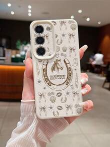 1件個性化客製文字手機殼，手繪馬匹設計，適用於 iPhone 17 Pro Max/17 Air/16E/16 Pro Max/15/14 Plus/13/12/11, S24/20 Ultra/A52S/A31A21S/A13/A05S, Note 13 Pro Plus/Note 10/Note 12C/Note 13C，TPU材質，時尚個性防震，極簡質感設計，適合喜愛馬元素或尋求個性化手機配件的使用者 - 白色 - 查看 6