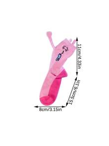 1 Pair/4 Pairs Pink Rabbit Fun Socks, Expression Pattern Magnetic Hand-Holding Socks, Unisex Quirky Mid-Calf Socks, Suitable For Daily Life, Couples, Party Gatherings, Great Birthday Gift - Multicolor - View 4