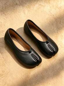 Sandal Jepit Wanita Ujung Bulat Hitam - Gaya Kasual, Cocok Untuk Kantor, Aktivitas Luar Ruangan, dan Pakaian Musim Semi/Panas - Hitam - View 2