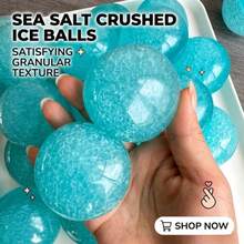 1pc Handmade Sea Salt Ice Ball Squishy, Crisp Slime Texture Squeeze Toy, Soft Stress Relief Fingertip Toy, ASMR Sensory Decompression Toy, Handmade Ice Cream Ball Desk Decor Gift - one-size - View 4