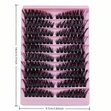 160 piezas de pestañas postizas de racimo individual D-Curl, estilos mixtos finos naturales y voluminosos, extensiones de pestañas reutilizables DIY, adecuadas para principiantes en casa - View 3