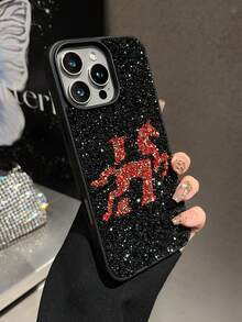 1pc Red Letter H Skin-Feel Shockproof 2-In-1 Phone Case Compatible With 17promax/16plus/15pro/14/13 - Red - View 6