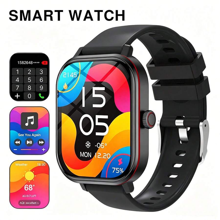 ZhiKexing 2.01" HD Display Smartwatch, Bluetooth Call, Bluetooth Music, Call Reminder, Customizable Dial, Multiple Sports Modes, Sedentary Reminder, Suitable As Gift For Friends And Couples, Compatible With Android And IOS - View 1