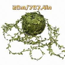 5/10/20m Rattan Vine Leaves, Artificial Willow Leaf Decoration, Green Plant Wreath Material Accessories - Green - View 9