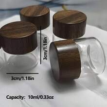 Bộ 6 chai thủy tinh mini đựng dung dịch - bình chứa cầm tay tính bằng ounce, phù hợp cho du lịch, dã ngoại, cắm trại và sử dụng trong nhà bếp - Xem 4