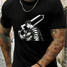 [Camiseta Negra Guts ]Estilo Oscuro de Espada Gigante| 100% Algodón| Unisexo| OFERTA 50% DESCUENTO  Para Fans - Negro - Ver 1