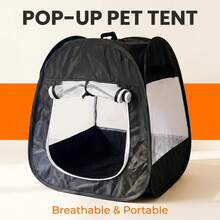 360-Degree All-Around Breathable Pet Cage Polyester Fabric Square Pet Playpen Foldable Handheld Storage Portable Small Pet Cage Indoor And Outdoor Cat, Dog, Rabbit, Hamster Pet Tent Play Cage - one-size - View 8