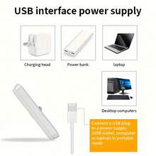 VOLACI LED 智慧感應燈，適用於夜間臥室床邊、衣櫥、走廊照明，臥室燈、衣櫃燈，極簡風格，現代照明，LED、紅外線感應，USB 供電燈，居家 - 4pcs - 查看 7