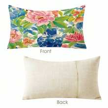 18x18 Inch Blue And White Chinoiserie Throw Pillow Covers, Floral Peacock & Pagoda Watercolor Print, Farmhouse Decor For Indoor/Outdoor Use, Envelope Closure, Machine Washable - 樣式 2 - 查看 11