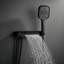High-Pressure 3-In-1 Wall-Mounted & Handheld Shower System - 3 Spray Modes (Rain, Massage, Pulse) - Black - View 1