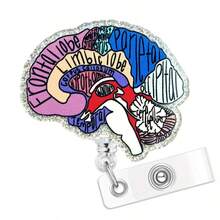 1pc Retractable Badge Reel With Swivel Clip And Easy-Pull Lanyard For Nurses - Multicolor - View 1