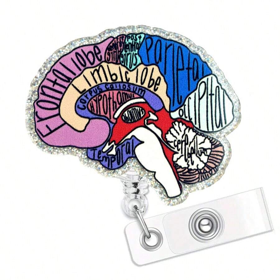 1pc Retractable Badge Reel With Swivel Clip And Easy-Pull Lanyard For Nurses - Multicolor - View 1
