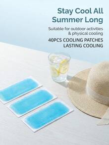 20pcs Summer Cooling Comfortable Portable Individually Packaged Long-Lasting Cooling Gel Patches, Instant Cooling Relief For Heat, Essential Summer Cooling Tool, Perfect Gift For Summer Holiday Travel - Hydrogel - View 11