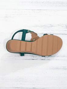Women's Summer Vacation Style Sandals, Versatile Casual Bohemian Thick Sole Sandals, Beach Sandals Thick Sole Height-Increasing Sandals, Gentle Elegant Women's Sandals, Summer New Women's High Heel Sandals Breathable Comfortable Sandals Fashion Wedge Platform Sandals Simple Elegant Sandals, Women's Gladiator Sandals Bohemian Sandals Fashion Colorblock Sandals Women's Summer New Beach Essential Sandals - Green - View 7