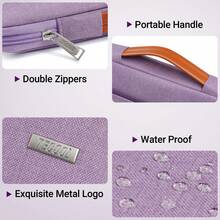 TECOOL Laptop Sleeve Case With Handle,Computer Bag For 12.3-16 Inch HP Notebook Chromebook Shockproof Waterproof Protective Laptop Case,Purple - Purple - View 5