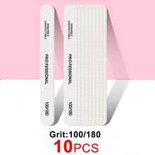 10件套直型100/180目指甲抛光块，适用于美甲、指甲打磨、指甲抛光板、指甲砂纸板，可用于家庭美甲沙龙、美甲用品、美甲工具、美甲艺术工具、返校季、美甲、美甲工具，适用于贴片式美甲 - 灰色 - 查看 8