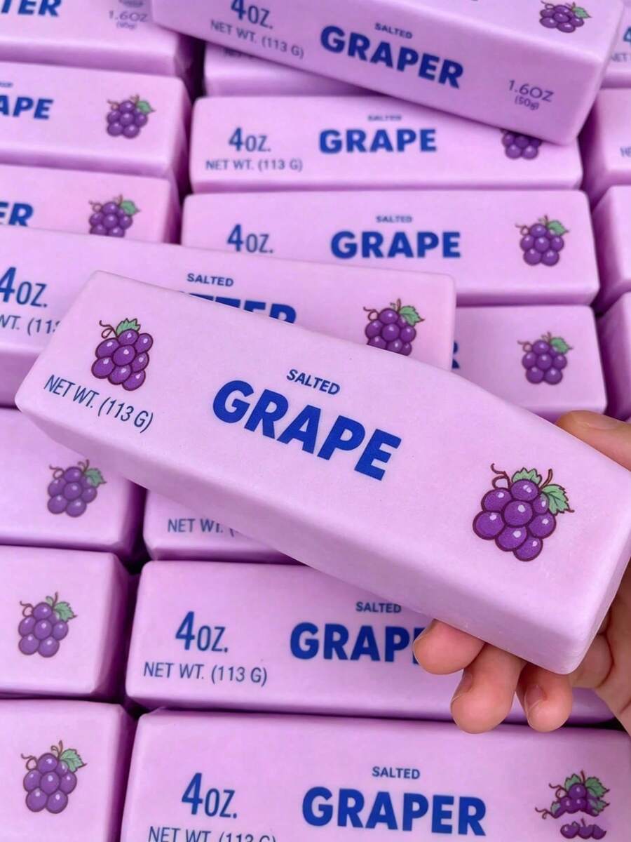 慢回彈紫色葡萄奶油棒 舒壓紫色葡萄奶油棒 緩解焦慮紫色葡萄奶油棒 慢回彈柔軟彈性起司棒 舒壓紫色葡萄奶油棒 節日生日聖誕派對完美禮物 - 彩色 - 查看 1