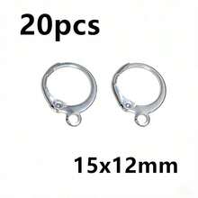 20 piezas Ganchos y clips de pendientes de acero inoxidable hechos a mano, accesorios para hacer joyas DIY, alambres para orejas - ganchos para pendientes - Ver 8